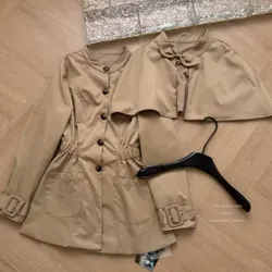 Set mangto kaki dài tay chun eo túi trước kèm choàng rời 720126