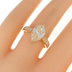 Nhẫn kim cương K18YG 2.637CT LY I1 cắt Marquise - Hàng hiệu Authentic 879484