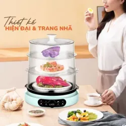 Nồi hấp điện UNIE UE680 15L mới – 3 tầng dung tích lớn, có bảng gợi ý thời gian hấp mới 588859