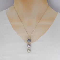 K18YG Ngọc trai đen dây chuyền 12.1mm - Hàng hiệu Chính hãng 845848