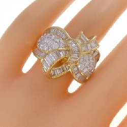 Nhẫn kim cương ruy băng K18YG/K18WG 2.96CT - Hàng hiệu Authentic 848994