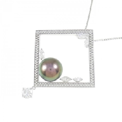 K18WG Ngọc trai đen dây chuyền 9.7mm - Hàng hiệu Chính hãng 858191