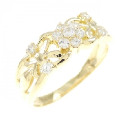 Nhẫn kim cương hoa K18YG 0.23CT