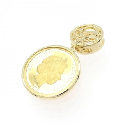 K18YG(枠) Dây chuyền đồng xu kim cương 0.01CT - Hàng hiệu Authentic 863705