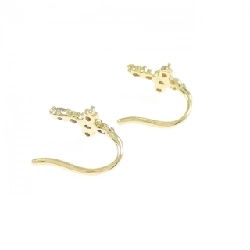 K18YG Bông tai kim cương chéo 0.24CT - Hàng hiệu Chính hãng 874826