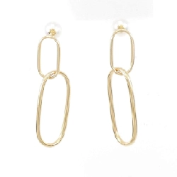 K18YG Bông tai ngọc trai Akoya 7.7mm - Hàng hiệu Chính hãng