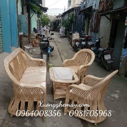 Sofa mây tre đan truyền thống cho phòng khách gia đình 60490