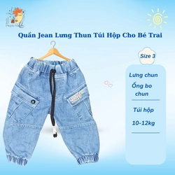 Quần Jean Lưng Thun Túi Hộp Bé Trai