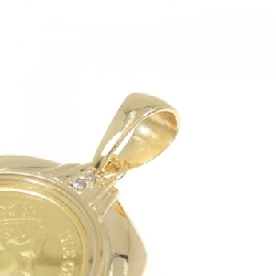 K18YG(khung) Dây chuyền đồng xu kim cương 0.08CT - Hàng hiệu Chính hãng 865195