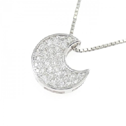 K18WG Mặt dây chuyền kim cương Pave hình mặt trăng 0.50CT - Hàng hiệu Chính hãng 857227