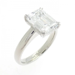 Nhẫn kim cương PT900 2.627CT E VVS2 cắt hình ngọc lục bảo - Hàng hiệu Authentic