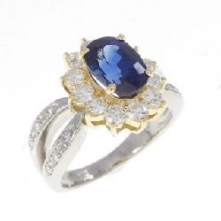 Nhẫn Sapphire PT900/K18YG 2.15CT - Hàng hiệu Chính hãng