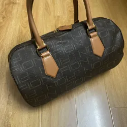 Túi nữ phom trống 30*17*8 da thật & canvas 2hand 1017582