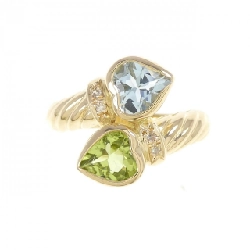 Nhẫn đá màu hình trái tim K18YG 670352