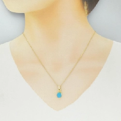 K18YG Mặt dây chuyền Turquoise - Hàng hiệu Chính hãng 861230
