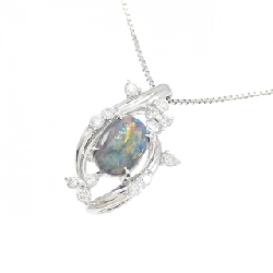 K18WG Mặt dây chuyền opal đen 0.809CT - Hàng hiệu Authentic 857115