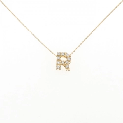 K18YG Chữ cái R Dây chuyền kim cương 0.13CT - Hàng hiệu Chính hãng 858672