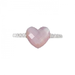 Nhẫn đá màu hình trái tim K18WG 672687