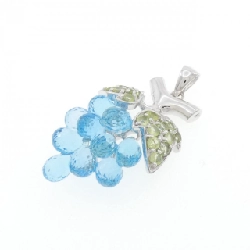 K18WG Grape Blue Topaz Pendant 8.98CT - Hàng hiệu Authentic