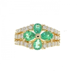 Nhẫn hoa ngọc lục bảo K18YG 0.88CT - Hàng hiệu chính hãng 849014