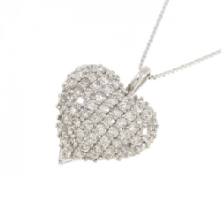 K18WG Pave Heart Diamond Necklace 1.00CT - Hàng hiệu Authentic 862891