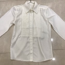 Áo sơ mi xếp ly màu trắng kem chuyên dùng cho mặc vest