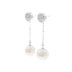 K18WG Bông tai ngọc trai Akoya 8.5mm - Hàng hiệu Chính hãng 867049