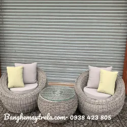 Bàn ghế mây nhựa sân vườn 727957