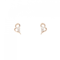 K10PG Bông tai hình trái tim kim cương - Hàng hiệu Chính hãng