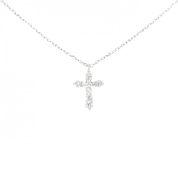 K18WG Dây chuyền kim cương chéo 0.30CT - Hàng hiệu Authentic