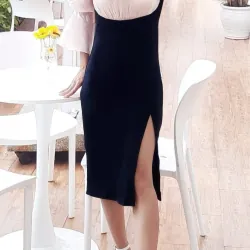 Đầm lụa tơ óng phối cotton