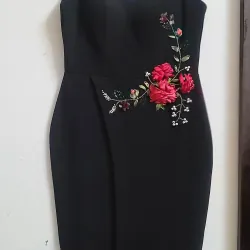 Đầm dây đi tiệc thêu hoa