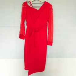 Váy lệch vai đính ngọc TOPSHOP size S màu đỏ 779655