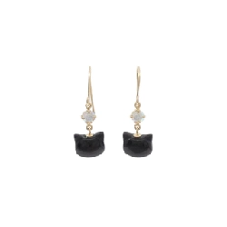 K10YG Bông tai Onyx - Hàng hiệu Chính hãng