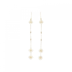 Bông tai hoa K18YG - Hàng hiệu Authentic