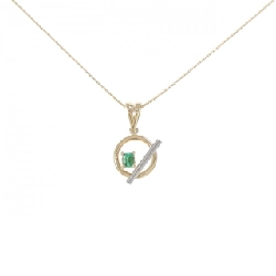 K18YG/PT950 Dây chuyền ngọc lục bảo - Hàng hiệu Authentic