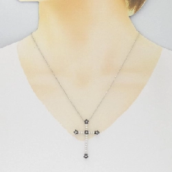 K18WG Đan Chéo × Hoa Kim Cương Dây Chuyền 1.10CT - Hàng hiệu Chính hãng 860579