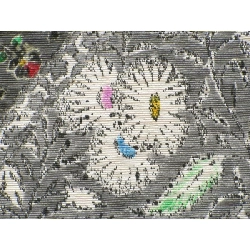 Dải obi Nagoya Kawabata Yoshio - Vải in gỗ Ấn Độ cổ đại - Hàng hiệu Authentic 880038