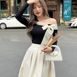 Đầm trễ vai dáng xoè size S, hàng mới, phom nhỏ 968789