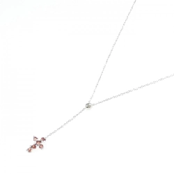 K18WG Đeo cổ hình chữ thập Garnet - Hàng hiệu Chính hãng 857852