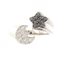 Nhẫn kim cương hình mặt trăng và ngôi sao K18WG/K18BG 0.20CT 666413