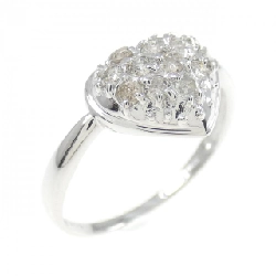 Nhẫn kim cương pavé hình trái tim K18WG 0.30CT