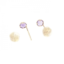 K18YG Amethyst Bông tai - Hàng hiệu Chính hãng 868974