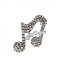 750WG/750BG Kim cương Brooch 0.80CT - Hàng hiệu Chính hãng