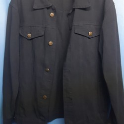 Áo khoác jean nam nữ size M màu đen mới unisex Hàn Quốc chất liệu jean cao cấp 73148