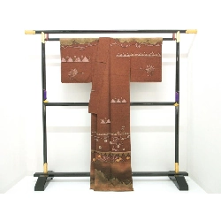 Kimono thăm viếng, lụa nhuộm, chế tác vàng Yuzen - Hàng hiệu Authentic 877192