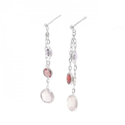 K18WG Đá màu Bông tai - Hàng hiệu Chính hãng 865881