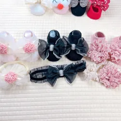 Set tất và băng đô xinh xắn cho bé gái 0-12 tháng  793094