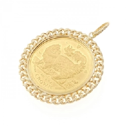 K18YG(枠) Mặt dây chuyền đồng tiền - Hàng hiệu Authentic 865420
