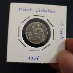 Đồng xu bạc Đông Dương 10c chuẩn cổ 1937 1018621